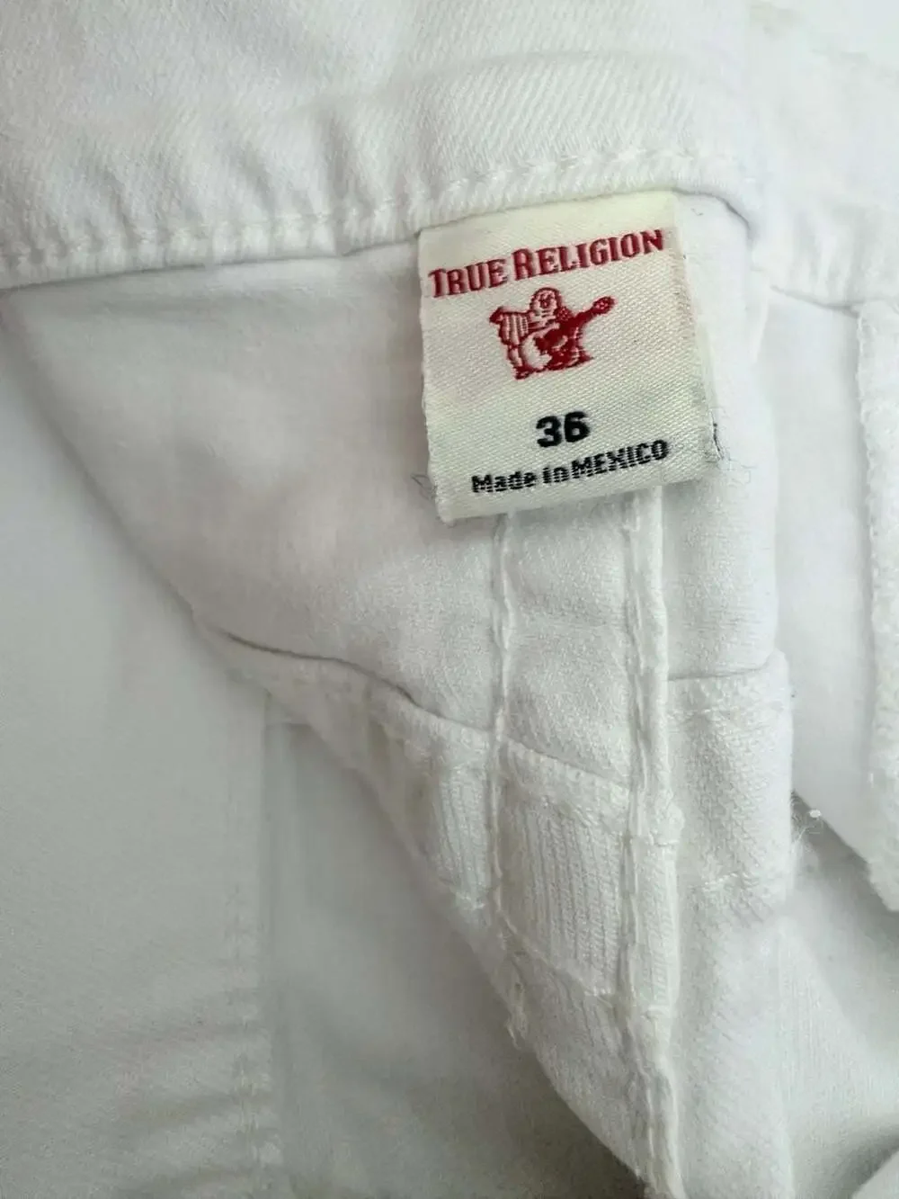 True Religion Relaxed Straight White Jeans